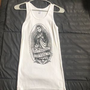 White Ribbed Tank “Only Morrissey Can Judge Me”